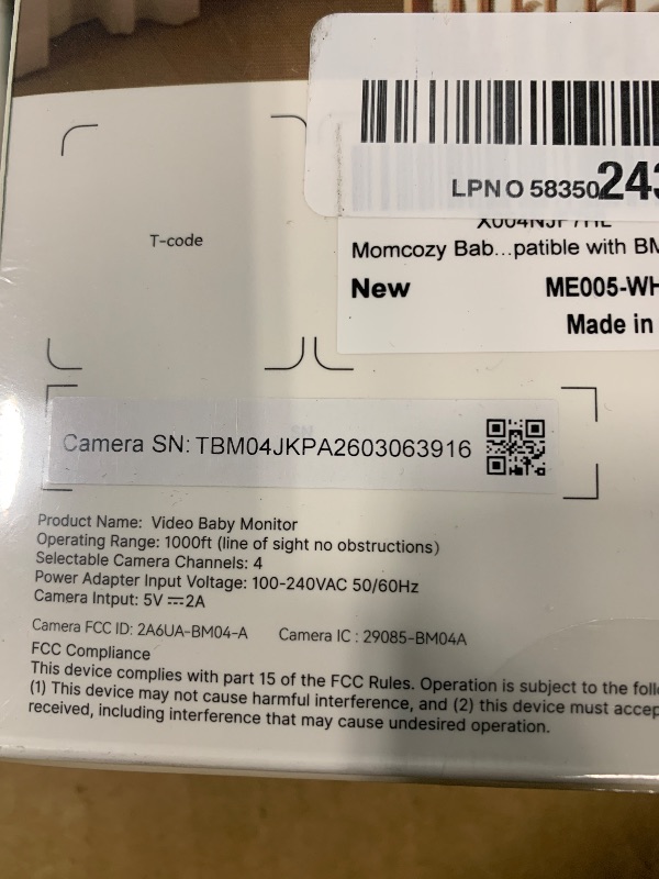 Photo 1 of *** NEW FACTORY SEALED *** Momcozy Smart WiFi Baby Monitor, APP Control Baby Monitor with Camera & Audio, Danger Zone Alert, Motion & Cry Detection, 1080P Night Vision, 2-Way Talk, Photo & Video Recording (Compatible With BM04)