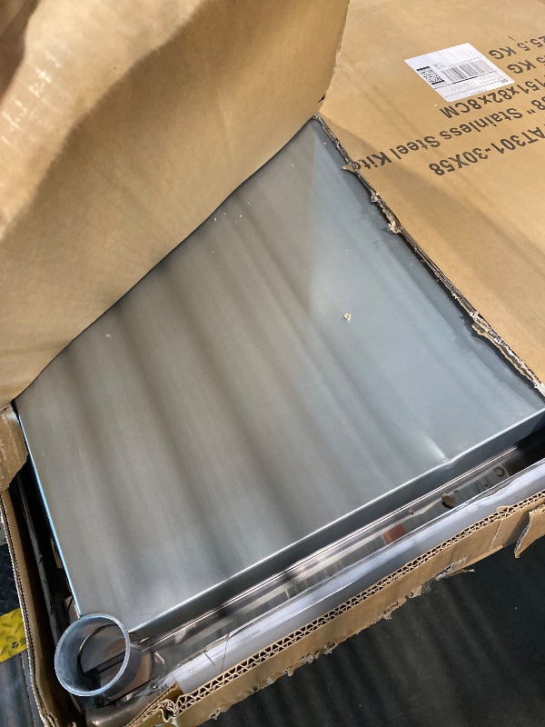 View 3 of *** legs holder damage *** Stainless Steel Table for Prep & Work, 30x58 Inches, Metal Commercial Heavy Duty Table with Adjustable Under Shelf for Restaurant, Home and Hotel