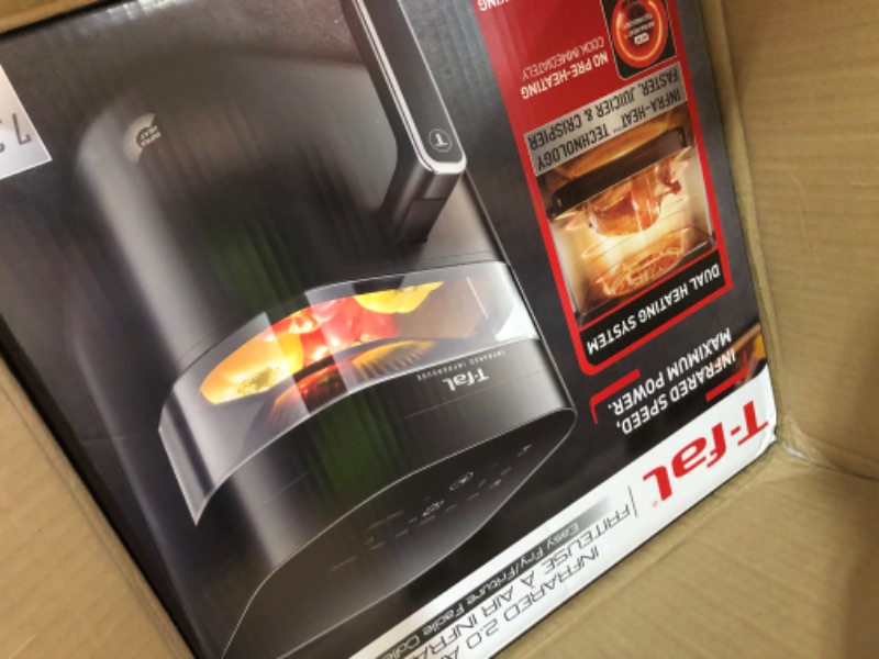 Photo 1 of ***FACTORY SEALED*** T-fal Infrared Air Fryer, 2x Faster Than Traditional Heating*, Large Air Fryer Dehydrator Combo, 8 Cooking Functions, Window With Light, No-Shake Technology, Dishwasher Safe, 1800W, Black