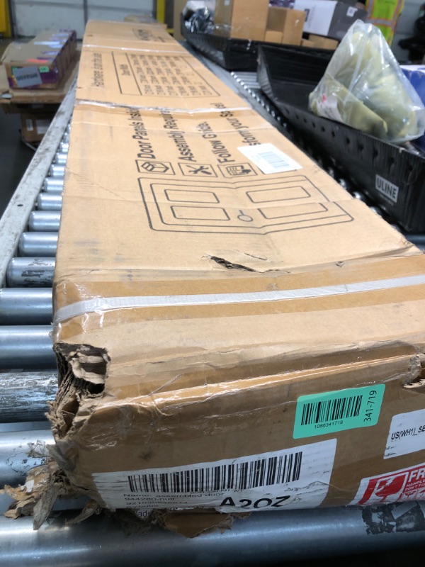 Photo 1 of ***FACTORY SEALED*** ALAMEDADT 32''x84'' Sliding Barn Door with 6 Ft Barn Door Hardware Kit& Handle& Floor Guides,Pre-Drilled Holes Easy Assembly - Include Installation Manual, Water-Proof PVC Surface, H-Frame, White