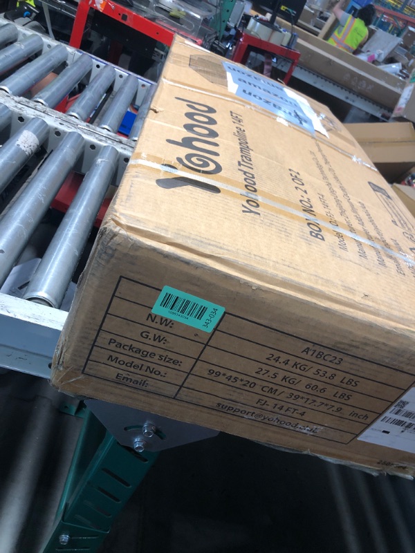 View 2 of ***PARTIAL SET - PRICE ADJUSTED*** Yohood Trampoline Outdoor 12FT 14FT, Recreational Trampolines with Enclosure Net and Ladder, ASTM Approved for Kids and Adults, with Additional 8 Stabilizer Bars and Anti-Rust Coated Galvanized Frame
