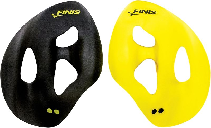 Photo 1 of ***PARTIAL SET - PRICE ADJUSTED***FINIS Iso Swim Training Paddles - Stroke Technique Trainer - Isolates Muscle Groups - Strapless - Black/Yellow
