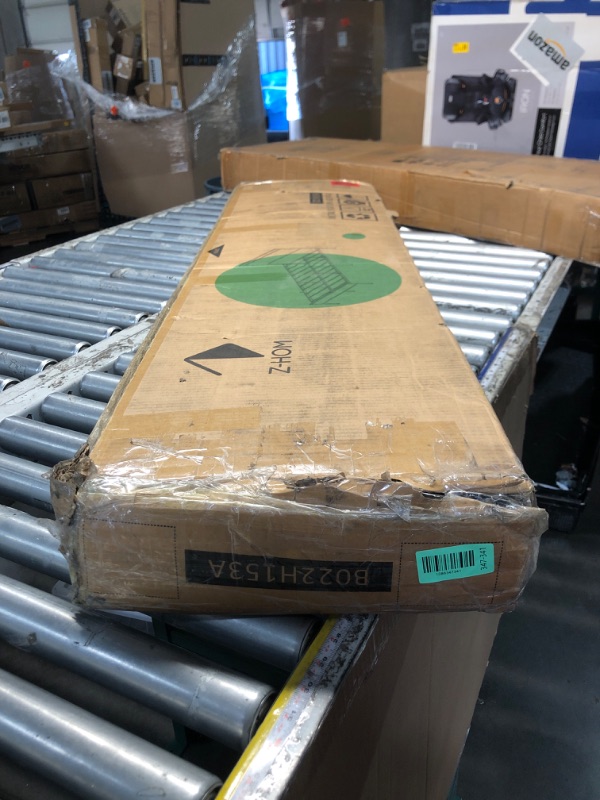 Photo 1 of ***STOCK PHOTO FOR REFERENCE ONLY***Z-hom Full Metal Bed Frame with Wooden Headboard and Footboard, Heavy Duty Platform Frame with Metal Slats, No Box Spring Needed, Quiet and Non-Slip Design, Space Saving Bed Frame for Bedroom,Walnut