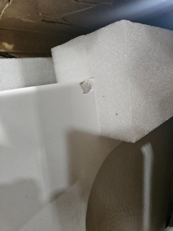 Photo 1 of ** has chips on corners see pics ** Fine Fixtures 32" x 32" Double Threshold Acrylic Shower Base with Non-Slip Textured Surface - Durable White Shower Floor Pan for Safe, Reliable Bathroom Use
