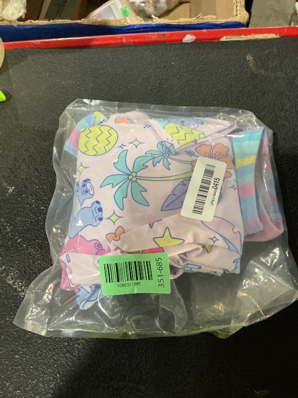 Photo 1 of ***LILO AND STITCH***STOCK IMAGE FOR SAMPLE*** Disney Princess Ariel Two Piece Tankini Swimsuit Little Girl Summer Long Sleeve UPF 50+Rashguard Bathing Suit Holiday Pool Swimwear Little Mermaid Swimming Suit Ruffle Cute Kid Pink Size 4-5 Years
