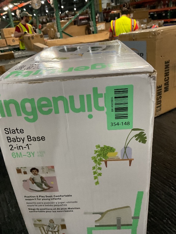 Photo 1 of ***FOR PARTS***

Ingenuity Baby Base 2-in-1 Booster Feeding and Floor Seat with Self-Storing Tray - Slate