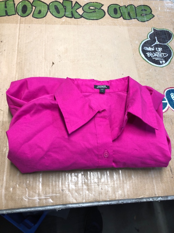 View 2 of ***STOCK PHOTO FOR REFERENCE ONLY*** EXPRESS Boyfriend Portofino Mens Dress Shirts for Men Men's Long Sleeve Shirt Button Down up Big and Tall Button-Down Wrinkle Free Desert Rose Red Pink Size Small