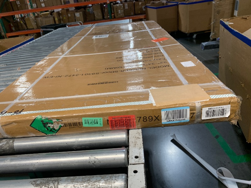 Photo 1 of ***FACTORY SEALED***EASYWORC Frameless Pivot Shower Door 32"-34" W x 72" H, Swing Shower Glass Doors with Nano Explosion-Proof Film Tempered Glass 1/4"(6mm) Reversible Installtion, Brushed Nickel Finish