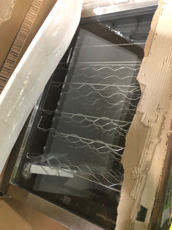 Photo 1 of ** for parts only, does not cool compressor not working ** Hamilton Beach HBWF4303, 43-Bottle Wine Cooler Fridge Cellar with Curved Wire Shelves, Digital Control, Mirror Finish