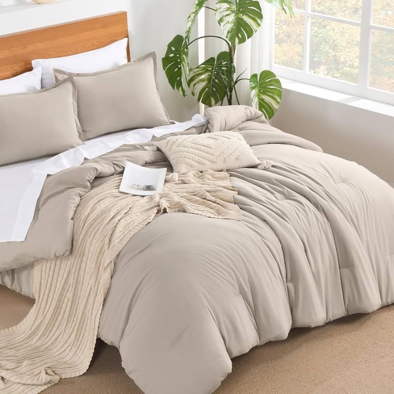 Photo 1 of ***STOCK PHOTO FOR REFERENCE ONLY***Linen King Size Comforter Set - 7 Pieces Solid Soft Bed in a Bag
King Lightweight Summer Comforter Bedding Sets with Fitted Sheets, Flat Sheets, Pillowcases & Shams