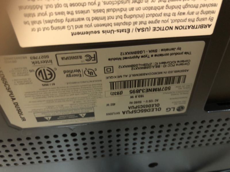 Photo 1 of ***FACTORY SEALED - OPENED FOR INSPECTION***LG 65-Inch Class OLED evo AI 4K C5 Series Smart TV w/Dolby Atmos, Dolby Vision, HDR10, AI Super Upscaling 4K, Filmmaker Mode, Wow Orchestra, Alexa Built-in (OLED65C5PUA, 2025)