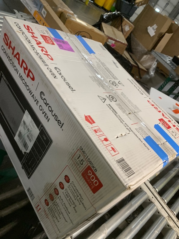 Photo 1 of ***MISSING PARTS***
SHARP SMC1585KB Convection Countertop Microwave Oven with Removeable 15.4" Carousel Turntable, 1.5 Cubic Feet, 900 Watt, Sensor Cooking, Black