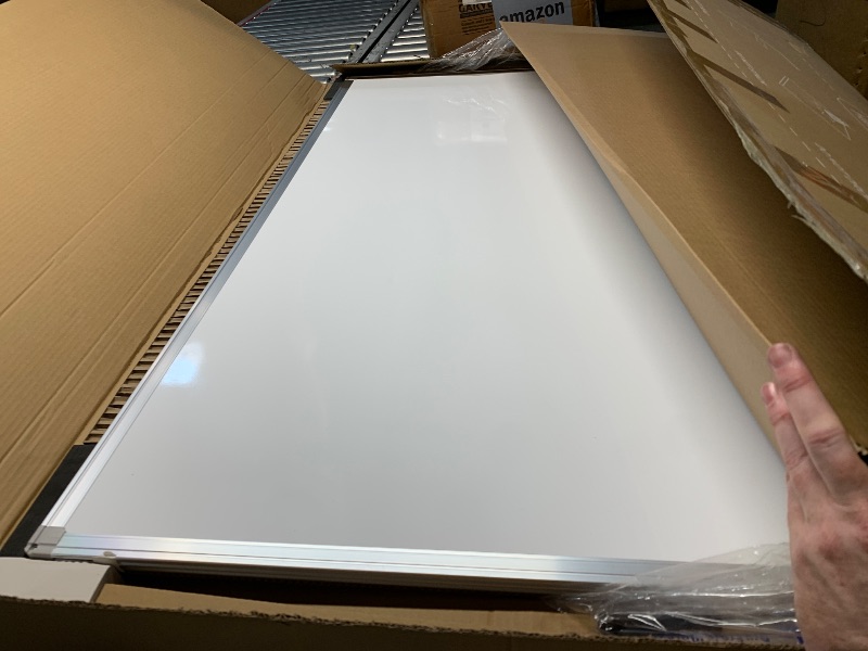 Photo 1 of ***DAMAGED - SEE NOTES/PICTURES*** Magnetic White Board Dry Erase Board for Wall?72" x 48" (6ft x 4ft) Wall-Mounted Aluminum Frame Marker Board, Foldable Portable Whiteboard with a Long Pen Tray for School, Classroom, Office & Home