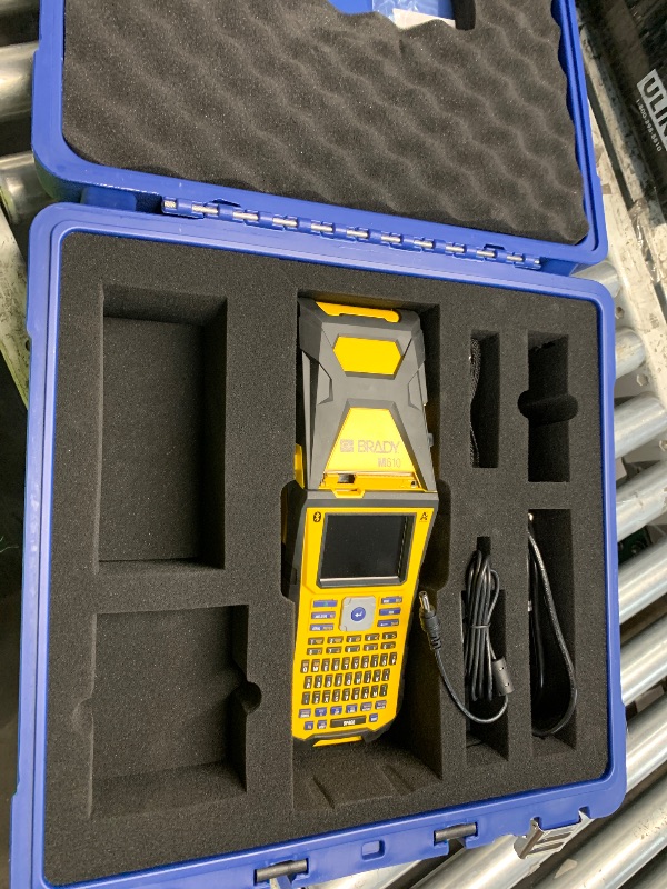 Photo 1 of ***MISSING PARTS*** Brady M610 Handheld Label Maker with Hard Case (M610-KIT). Durability Meets The widest Range of Data Entry Options. Replaces BMP61,Yellow/Gray, Large