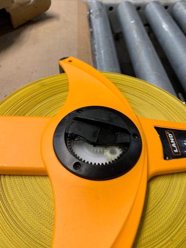 View 3 of ***BROKEN HANDLE***
LAND 330FT/100M Heavy Duty Fiberglass Tape Measure - 1/2-Inch Wide, Dual Inch/Metric Scale, Durable Open Reel Measuring Tape for Surveying, Engineering, Runway Construction