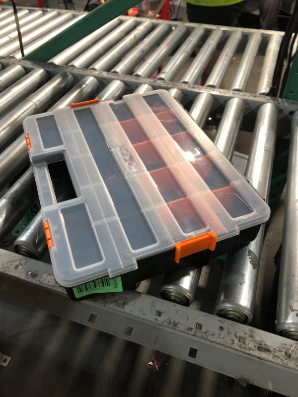 Photo 1 of ***STOCK PHOTO FOR REFERENCE ONLY***Makitoyo Hardware Storage Box Tools Organizer Container with Handle and Clear Lid, 21 Adjustable Compartments and 2 Fixed Sections,Perfect for Screws,Nuts, Bolts and Small Parts,15"L x 12.9"W x 2.9"H