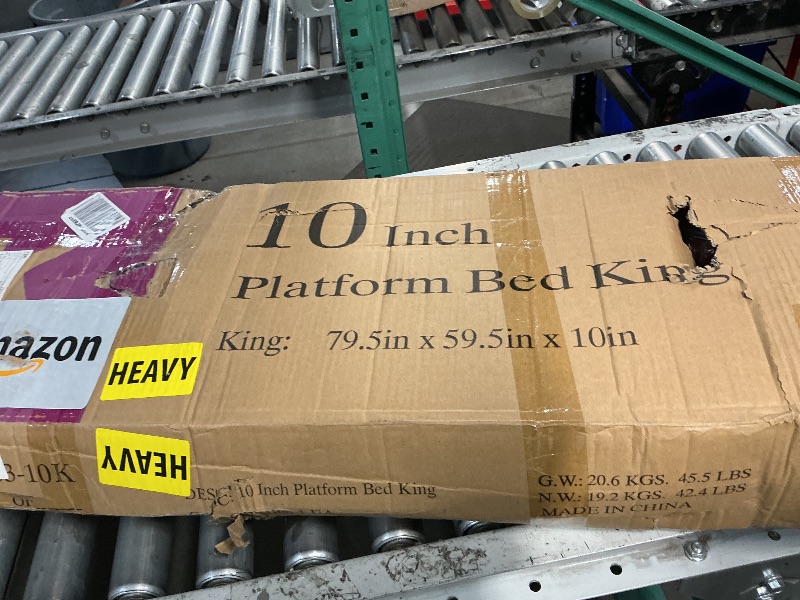Photo 1 of ***STOCK PHOTO REFERENCE ONLY***
Bilily 10 Inch King Bed Frame with Steel Slat Support,Low Profile King Metal Platform Bed Frame Support Mattress Foundation,Heavy Duty,No Box Spring Needed,Easy Assembly,Noise Free