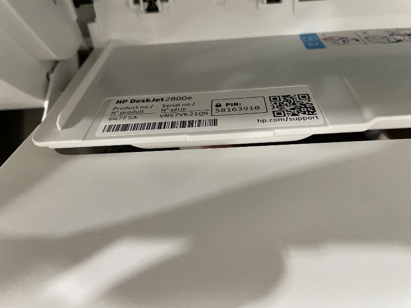 Photo 1 of **NO INK OR PAPER INCLUDED** HP DeskJet 2827e Wireless All-in-One Color Inkjet Printer, Scanner, Copier, Best-for-Home, 3 Month Instant Ink Trial Included, AI-Enabled (6W7F5A)