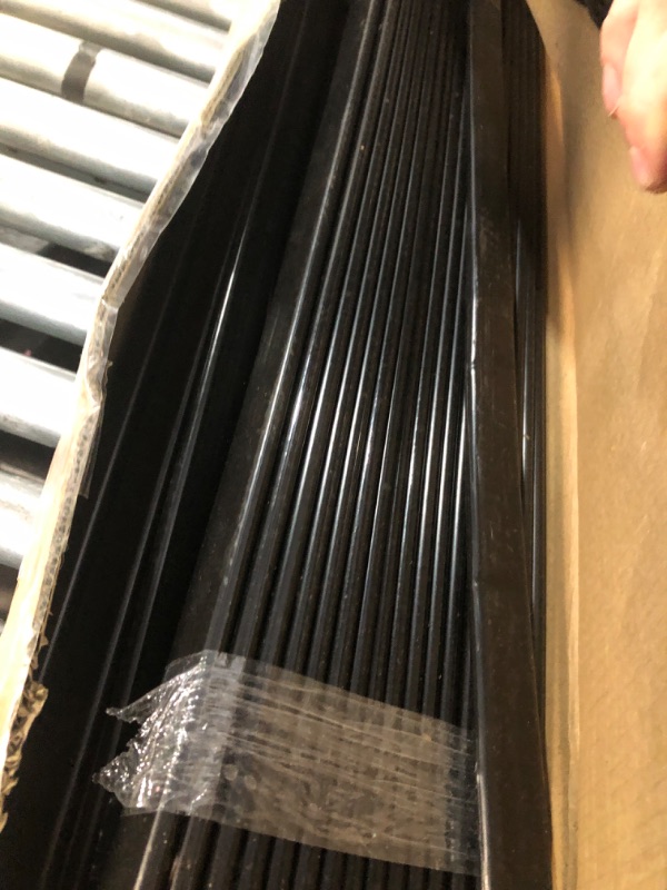 Photo 1 of *Missing bottoms* Bottom Locking Privacy Slats, Double-Wall Vertical Bottom-Locking Slats for Chain-Link Fence, Slats Ideally Fit 6' High Fence for Garden, Farm, Sports Field(Black)