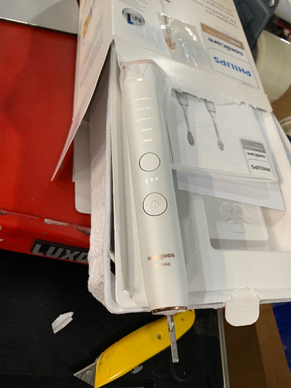 Photo 1 of ***STOCK PHOTO FOR REFERENCE ONLY***
Philips Sonicare DiamondClean Smart 9500 Electric Toothbrush - Sonic Toothbrush with App, Pressure Sensor, 15 Brushing Settings, Replacement Reminder, USB Charging Travel Case, Rose Gold, HX9923/61