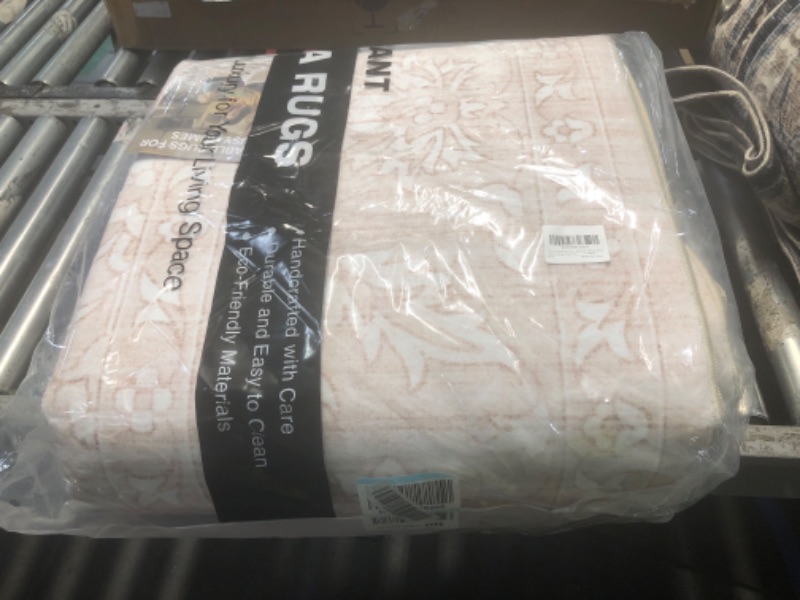 Photo 1 of *has 1 black dot stain** Nakagishi 10x14 Area Rugs Living Room: Washable Large Vintage Rug Neutral Non-Slip Soft Stain Resistant Indoor Carpet for Bedroom Nursery Dining Room Office Playroom - Beige White