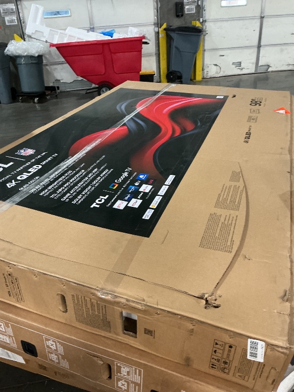 Photo 1 of ***MAJOR DAMAGE***PARTS ONLY***TCL 98-Inch Q65 QLED 4K UHD Smart TV with Google TV (98Q651G, 2024 Model) Dolby Vision, Dolby Atmos, HDR Pro+, Game Accelerator Enhanced Gaming, Voice Remote, Works with Alexa, Streaming Television