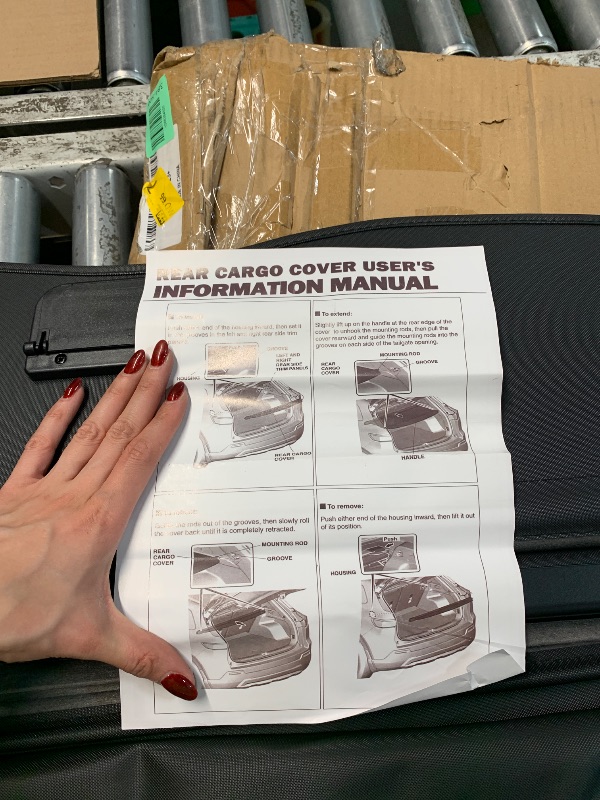Photo 1 of ***STOCK PHOTO FOR REFERENCE ONLY***Trunk Cargo Cover Retractable Rear Trunk Cargo Luggage Security Shade Cover Shield Interior Accessories Waterproof Upgraded Version (Black)
