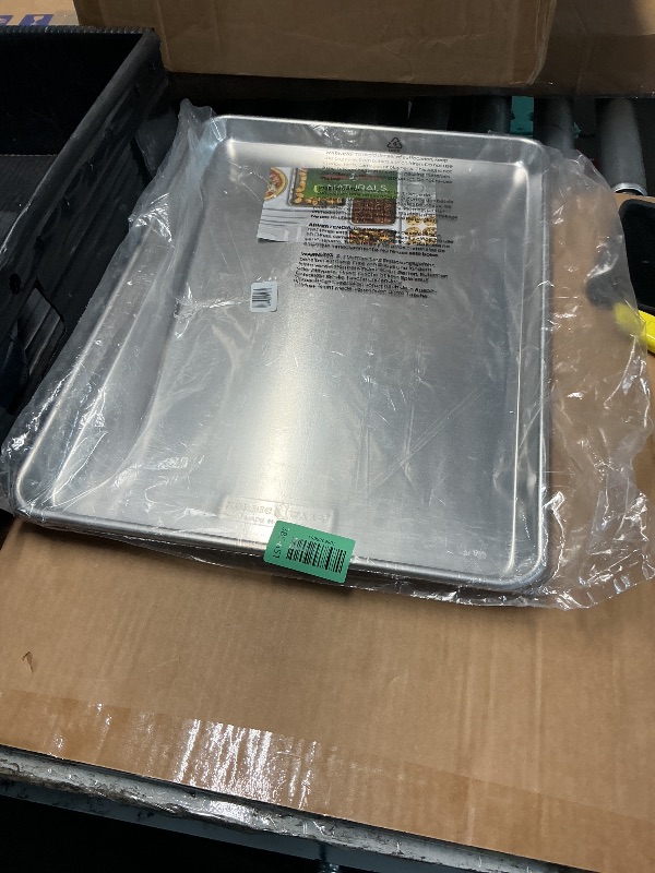 View 2 of ***PACK OF 1***Nordic Ware Naturals Half Sheet Set - USA Made Aluminum Commercial Quality Sheet Pan for Baking or Roasting, Encapsulated Galvanized Steel Rim Prevents Warping, 2pk Half + 1/8 Sheet