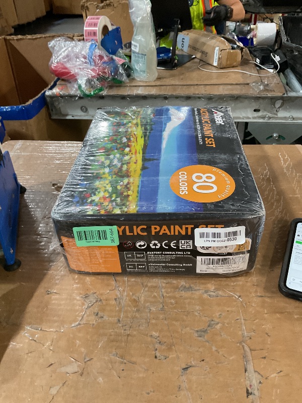 Photo 1 of ******** factory sealed *******ABEIER Acrylic Paint Set, 80 Colors (2oz/60ml) Artist Quality Paint with 11 Metallic & 4 Fluorescent, Great Coverage Matte Finish Craft Paint for Adults Students on Canvas Wood Rock Ceramic