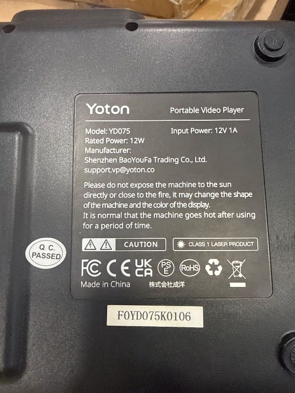 View 4 of ***Parts Only** YOTON 9.5" Portable DVD Player for Kids and Car, 7.5" Swivel HD Screen with 4-6 Hours Built-in Battery, Support Sync Screen to TV, Support SD Card/USB/Multiple Disc Formats