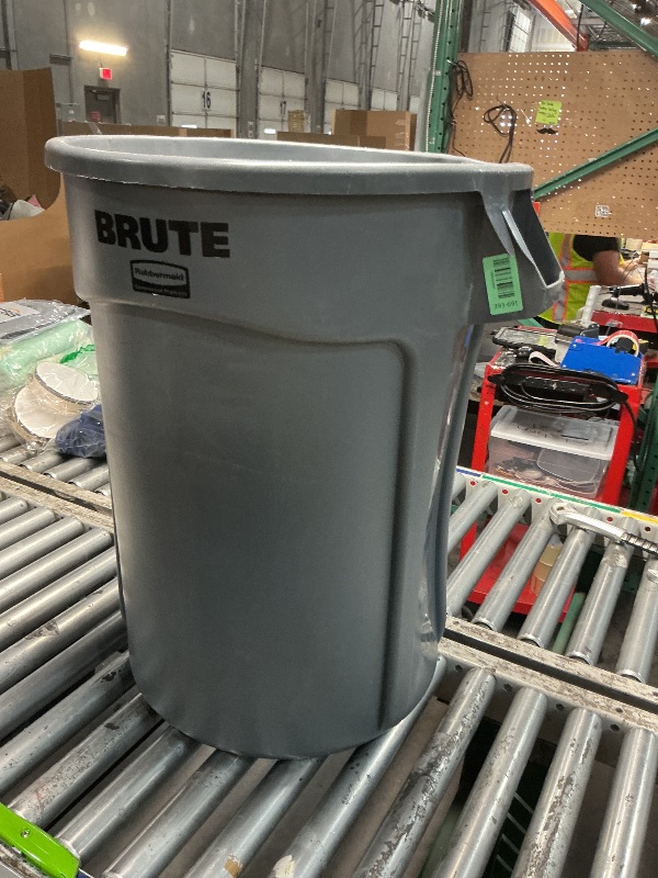 Photo 1 of *** ONE PIECE ***Rubbermaid Commercial Refuse Container 32 Gal 22 " D X 27-1/4 " H Round Plastic Gray