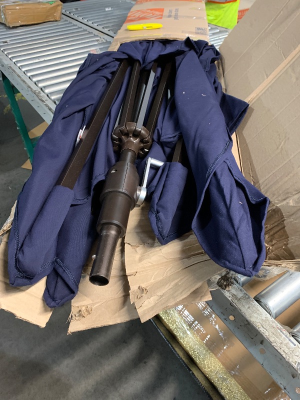 Photo 1 of ***STOCK PHOTO FOR REFERENCE ONLY ***Sumbrella 10ft Outdoor Patio Umbrella, Outdoor Table Umbrella, Yard Umbrella, Market Umbrella with 6 Sturdy Ribs, Push Button, Tilt and Crank - Navy Blue