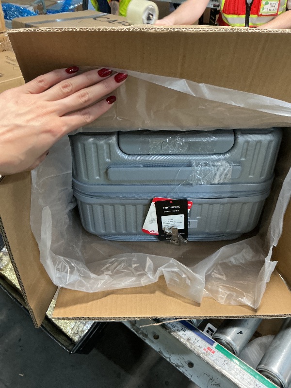 Photo 1 of **CODE 000** HanTrip 20 Inch Carry on Luggage 22x14x9 Airline Approved Hard Shell Suitcases with Wheels, Top Opening Expandable Carry on Luggage with Cup Holder Small Rolling Suitcase with Lock, Silver