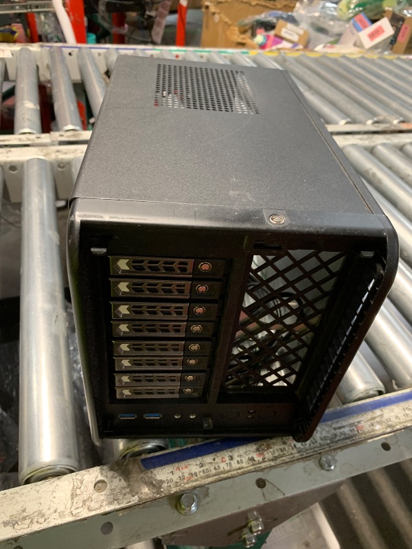 Photo 1 of ***MISSING PARTS*** AUDHEID K7 8 Bay NAS Case, Computer Enclosures Compatible Micro-ATX Mini-ITX Motherboard, 3 x Fans, 8 x 2.5/3.5" Tray, Network Attached Storage Server for Home(Diskless)