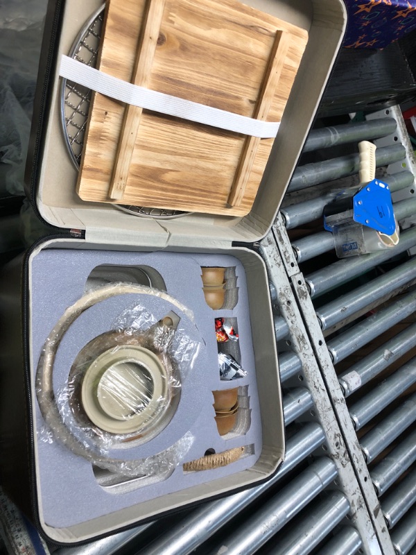 Photo 1 of ***DAMAGED - SEE NOTES/PICTURES*** Scizorito Portable Tea Brewing with Travel Bag, Stove Set with Cups, Lifting Beam Pot, Suitable for Mother's Day, Father's Day, Christmas, Graduation Gifts (A)