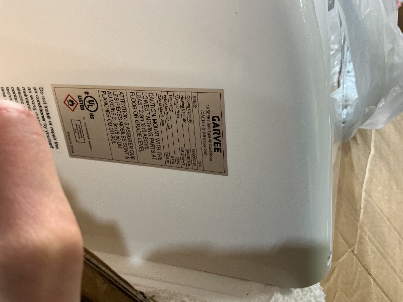 Photo 1 of ***FACTORY SEALED***GarveeHome 18000 BTU Mini Split Air Conditioner Heat Pump System, 19 SEER2 230V Ductless AC Cool Up to 1250 Sq. Ft, Complete Installation Kit, White