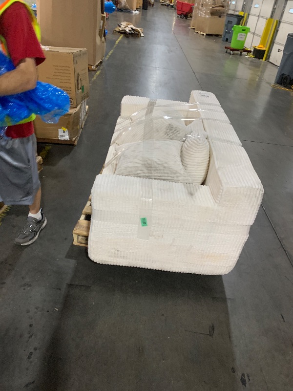 Photo 1 of ***DAMAGED - SEE NOTES/PICTURES*** ***TRUCK/TRAILER PICKUP ONLY*** HABUTWAY 49.8" Loveseat Boneless Couch, 4-in-1 Convertible Sofa Bed, Plush Fur Folding Futon Sofa Bed Couches Without Pillow for Living Room, High-Density Foam Support, No Assembly Require
