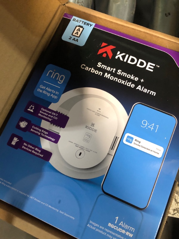 View 2 of ***FACTORY SEALED***Kidde Smart Smoke & CO Detector with Ring