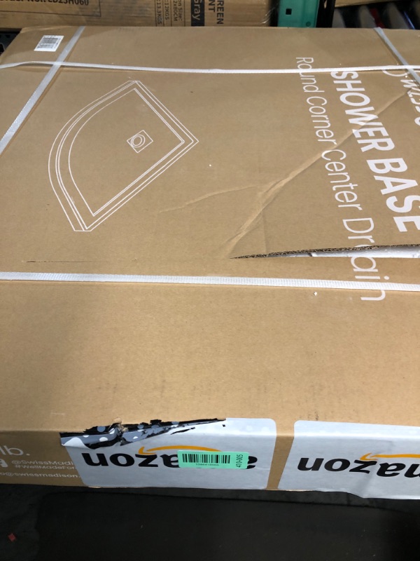 View 3 of ***FACTORY SEALED***Carlton Marquette 32" x 32" Round Corner Double-Threshold Shower Pan Base with Center Drain in Glossy White