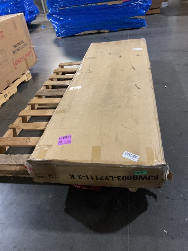 View 2 of ** TRUCK TRAILER PICK UP ONLY **KISLOT Upholstered Platform Bed Frame, Oat, King