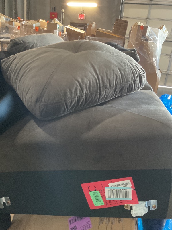 View 2 of ** TRUCK TRAILER PICK UP ONLY STOCK PHOTO FOR REFERENCE ONLY ***107" W Cloud Sectional Couch with L-Shape Chaise, Modern Corduroy Boneless Couch for Living Room,Memory Foam Sofa with Deep Seat,No Assembly Required (Black,Right Facing Chaise)