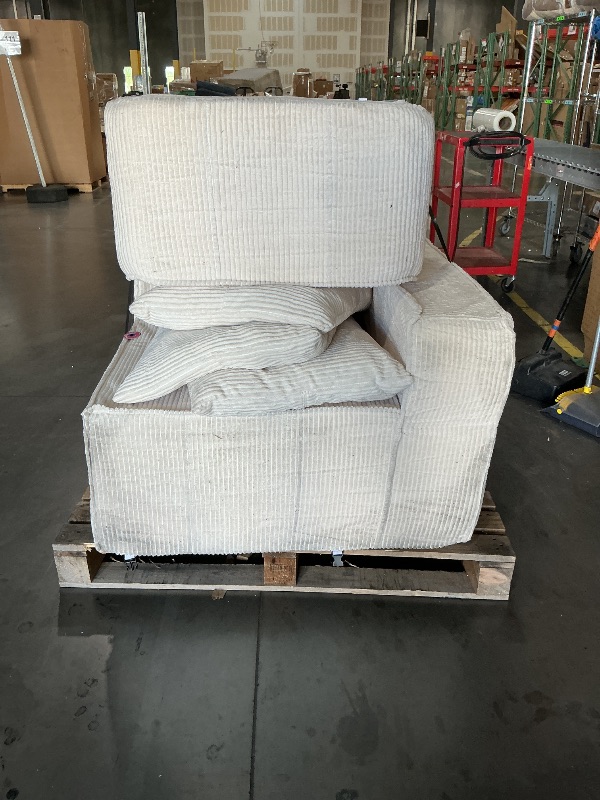 View 2 of ** TRUCKER TRAILER PICK UP ONLY STOCK PHOTO FOR REFERENCE **
***DIRTY***MIISSING PARTS***USED***

ivoros 62" Oversized Chaise Lounge Chair Indoor, Corduroy Boneless Convertible Chaise Lounge Couch Sleeper Chair with Ottoman, Deep Seat Reading Chair, No As