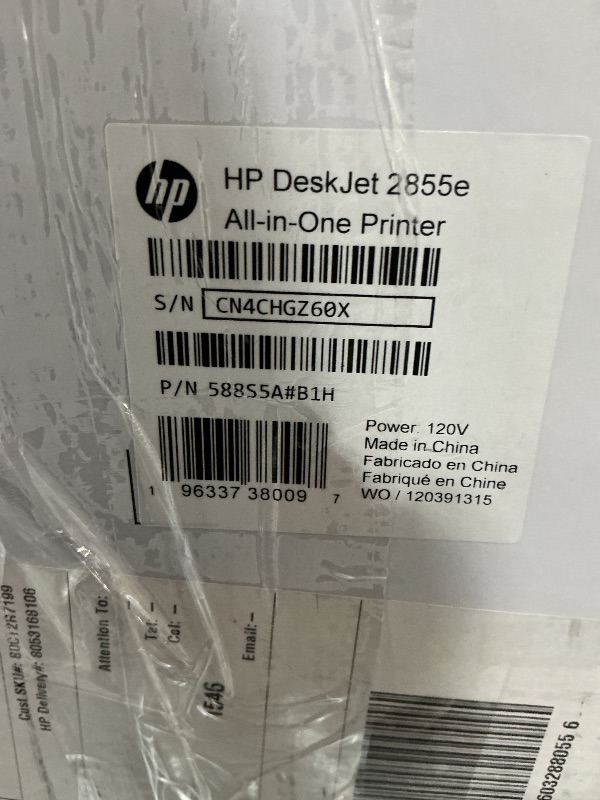 View 5 of * FACTORY SEALED OPEN FOR INSPECTIONHP DeskJet 2855e Wireless All-in-One Color Inkjet Printer, Scanner, Copier, Best-for-home, 3 month Instant Ink trial included. This printer is only 2.4 ghz capable. (588S5A)