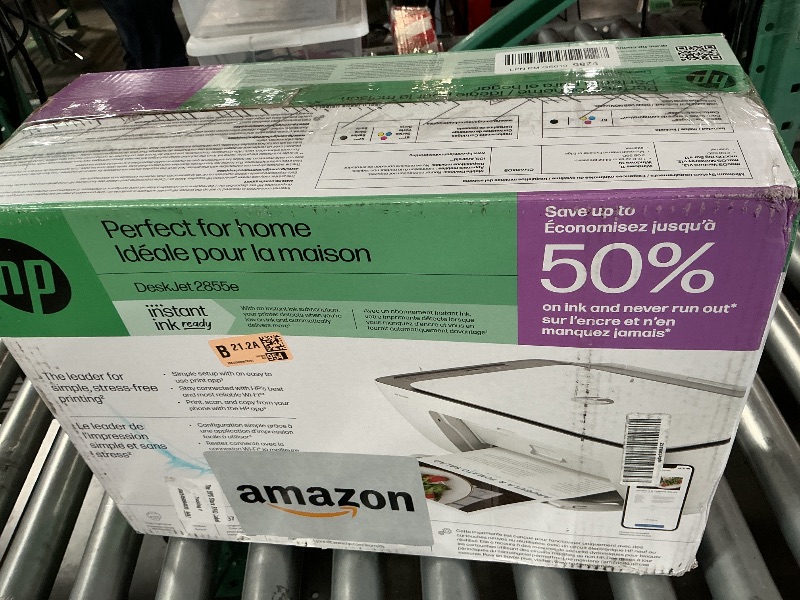 View 4 of * FACTORY SEALED OPEN FOR INSPECTIONHP DeskJet 2855e Wireless All-in-One Color Inkjet Printer, Scanner, Copier, Best-for-home, 3 month Instant Ink trial included. This printer is only 2.4 ghz capable. (588S5A)