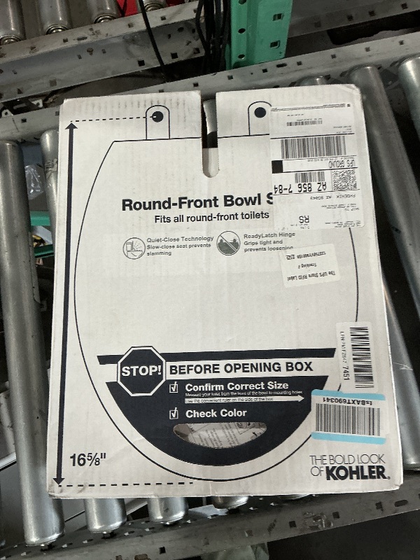 View 3 of ** FACTORY SEALED KOHLER 4639-RL-0 Cachet ReadyLatch Round Toilet Seat Soft Close, White