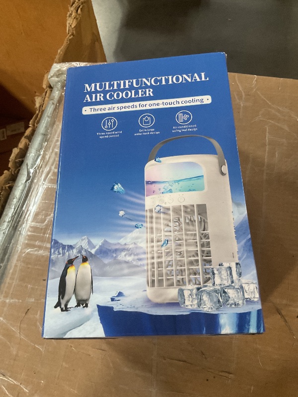 View 3 of ***STOCK IMAGE FOR REFERENCE***
Portable Air Conditioners, Instantly Cooling Air Conditioner Portable with 3 Speeds, 2 Mist Settings, 650 mL, 7 Color Lights, Mini Personal Evaporative Air Cooler for Bedroom, Camping, Car, White