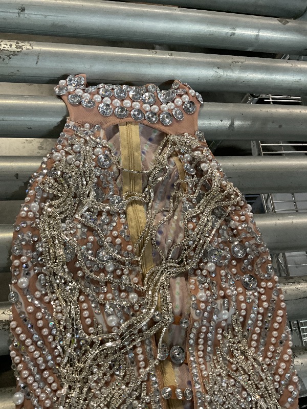 View 3 of ***FACTORY SEALED, OPENED FOR INSPECTION***
CELESINYI Women's Rhinestone Beaded Mermaid Dress