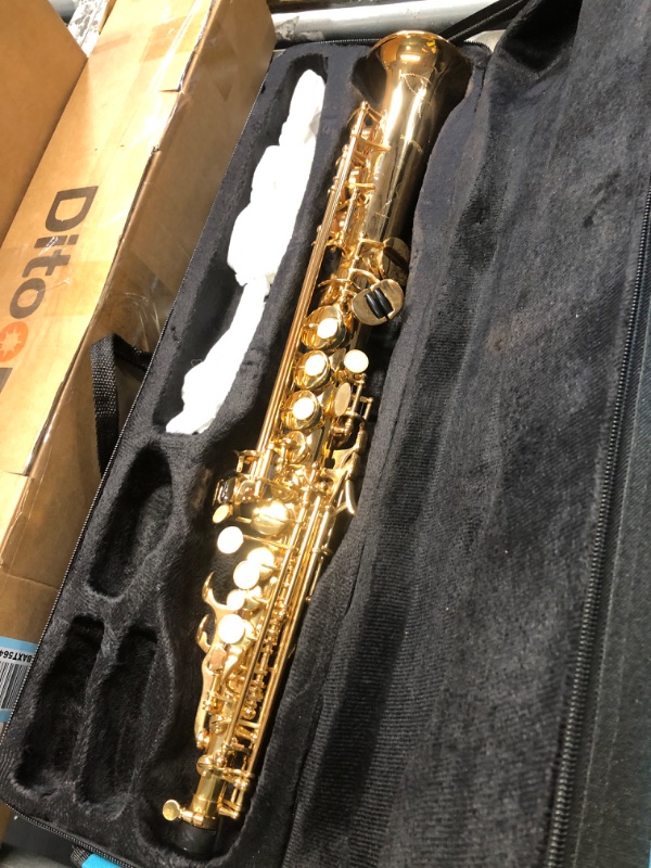 View 2 of *** MISSING PARTS ***
AISIWEIER Soprano Saxophone Bb Brass Lacquered Gold