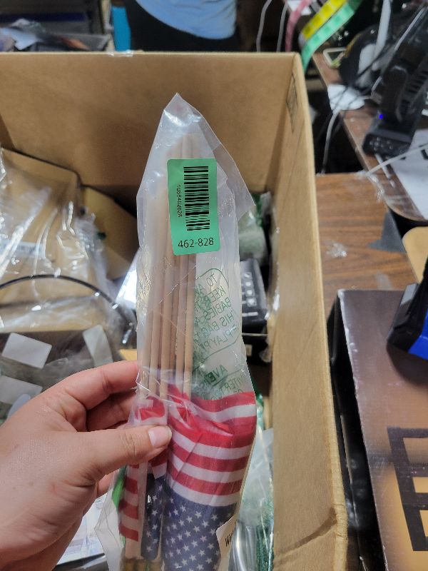 Photo 1 of 12 Pack Small American Flags on Stick Small US Flags/Mini American Flags for Outside 4x6 Inch American Hand Held Stick Flags with Kid-Safe Spear Top, Patriotic Veterans Day Decorations, 4th of July Decorations