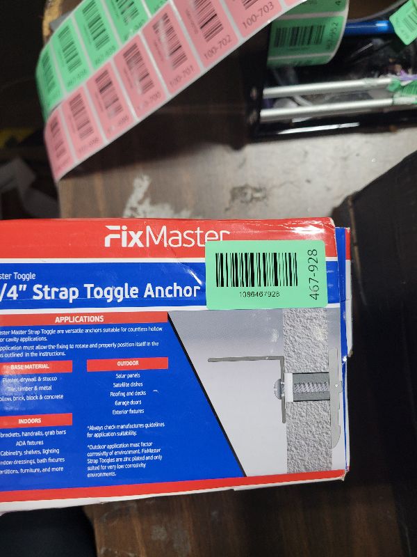 Photo 1 of 1/4" Heavy Duty Toggle Bolt Strap Drywall Anchors (50 Pack) w/ 50 Steel Threaded Studs, 3/8" to 3-5/8" Grip Range, for 1/4"-20 Fastener Size- 240lb in 3/8-1/2" & 300lb in 5/8" Drywall Holding Strength